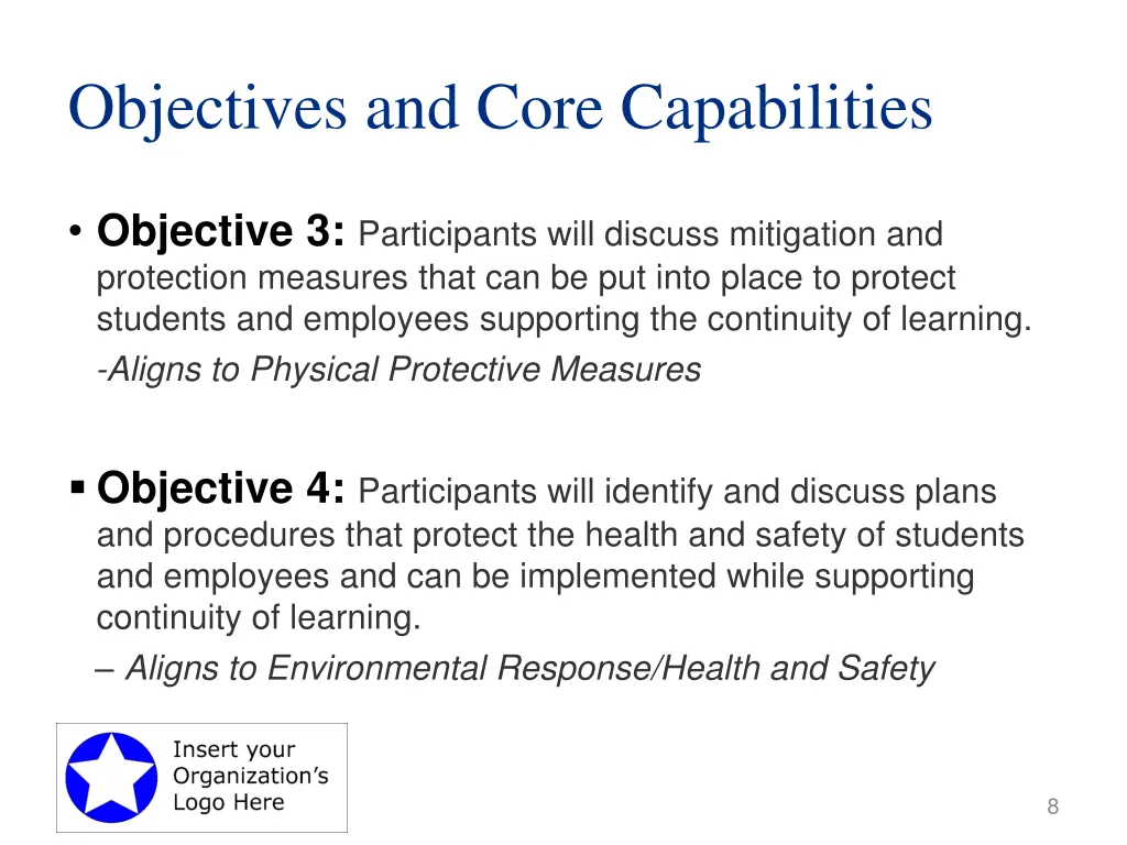 objectives and core capabilities 2