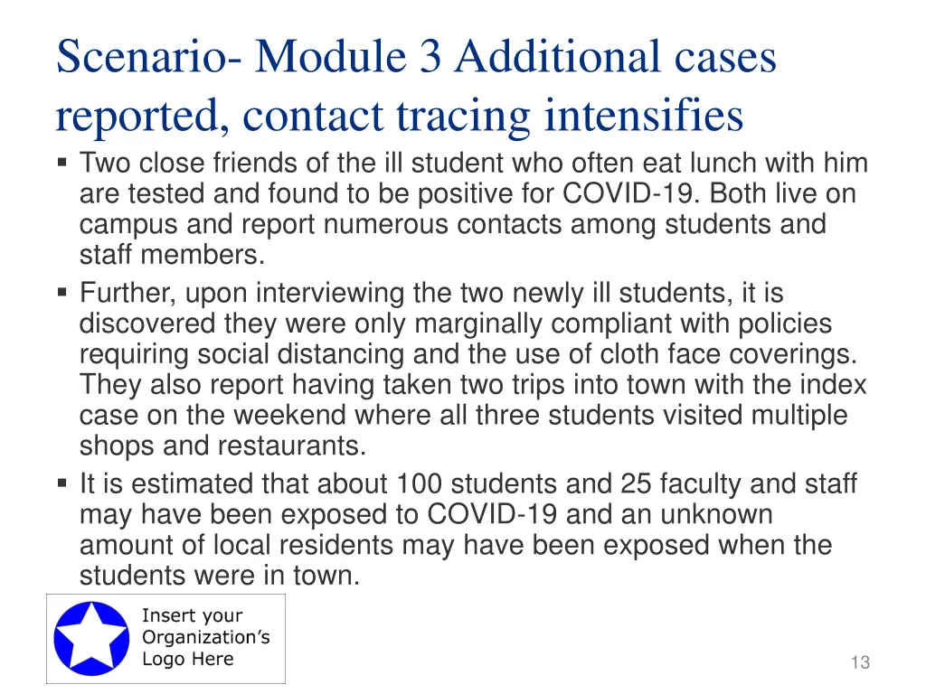 scenario module 3 additional cases reported