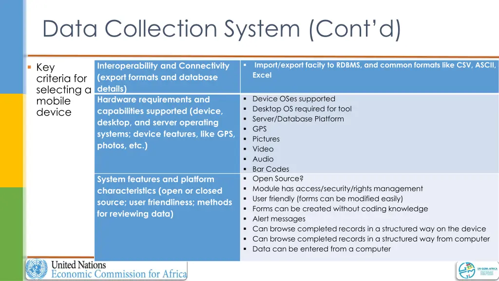 data collection system cont d 1