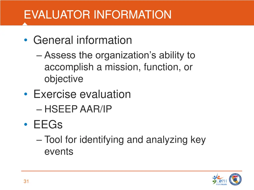 evaluator information evaluator information