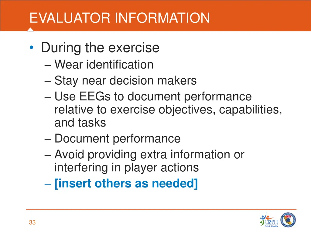 evaluator information