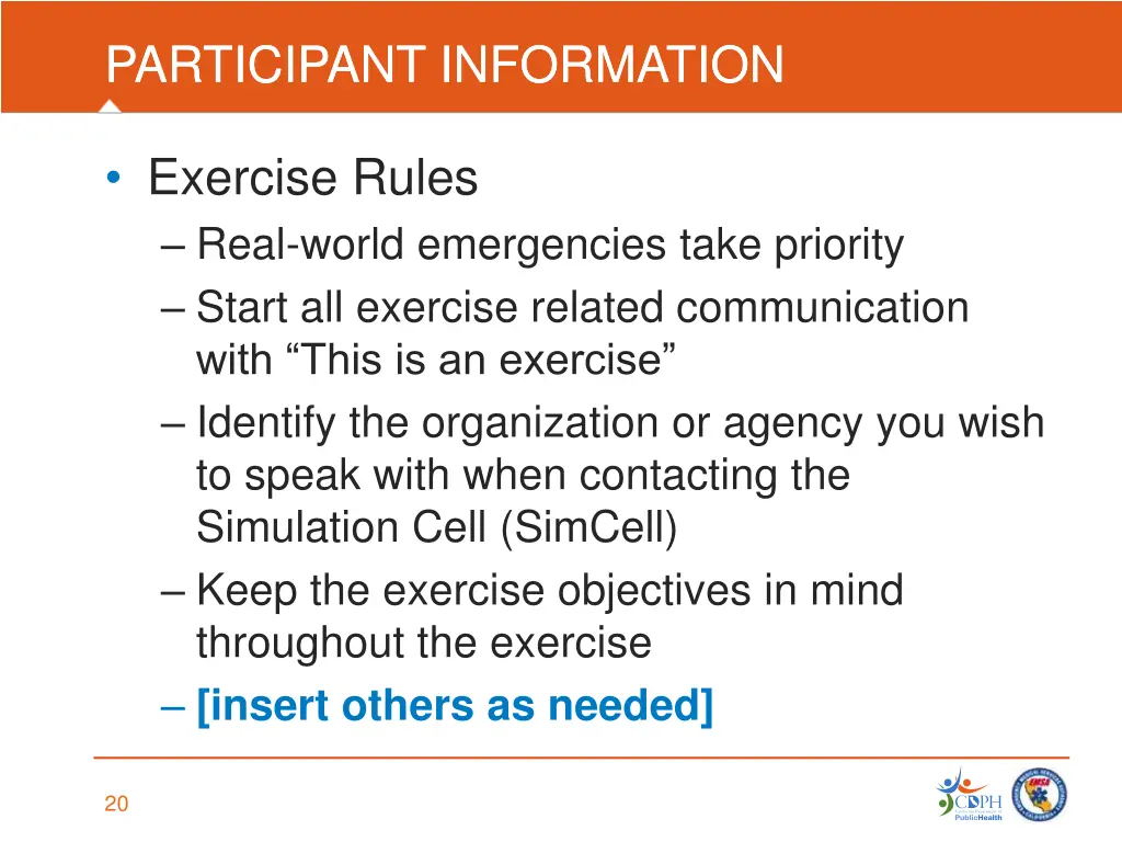 participant information participant information