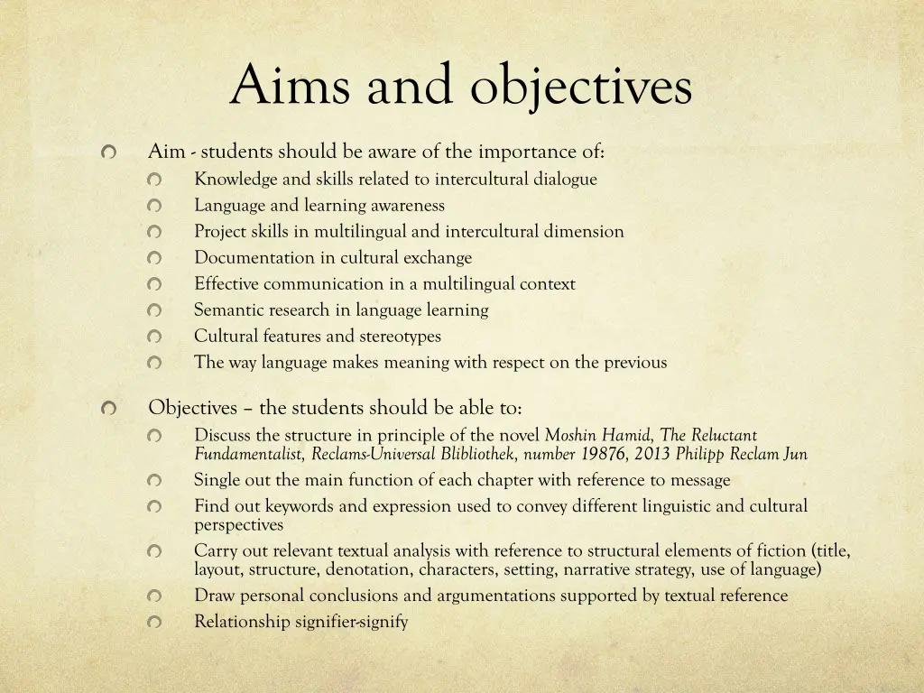 aims and objectives