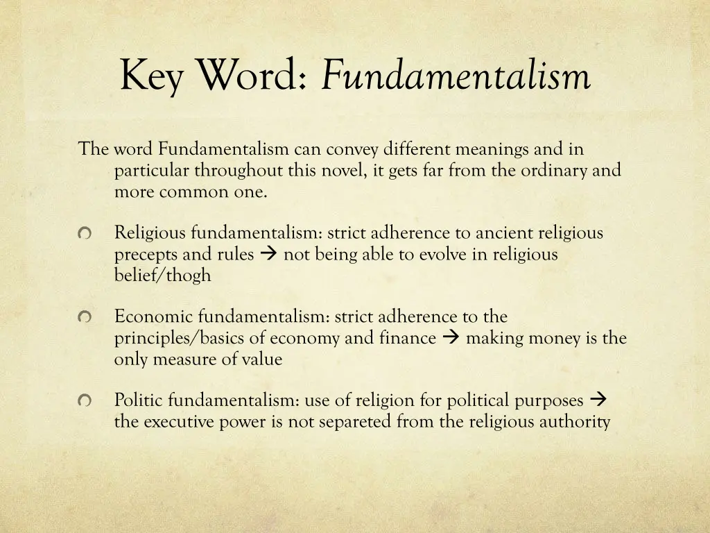 key word fundamentalism
