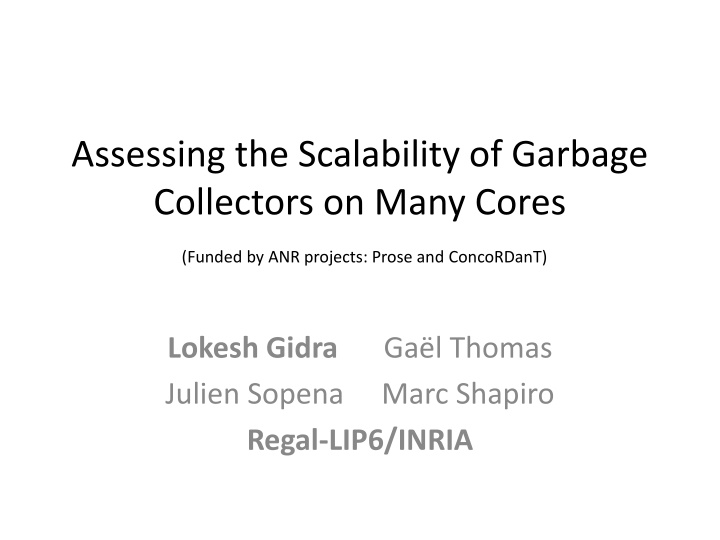 assessing the scalability of garbage collectors