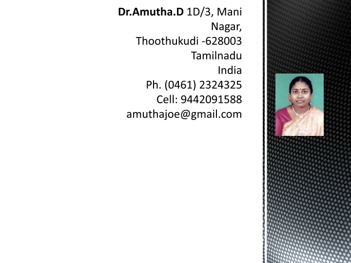 dr amutha d 1d 3 mani