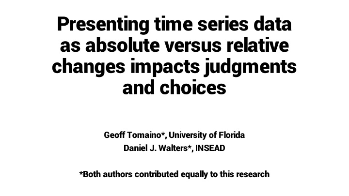 presenting time series data as absolute versus