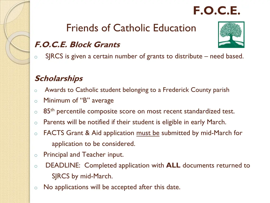 f o c e