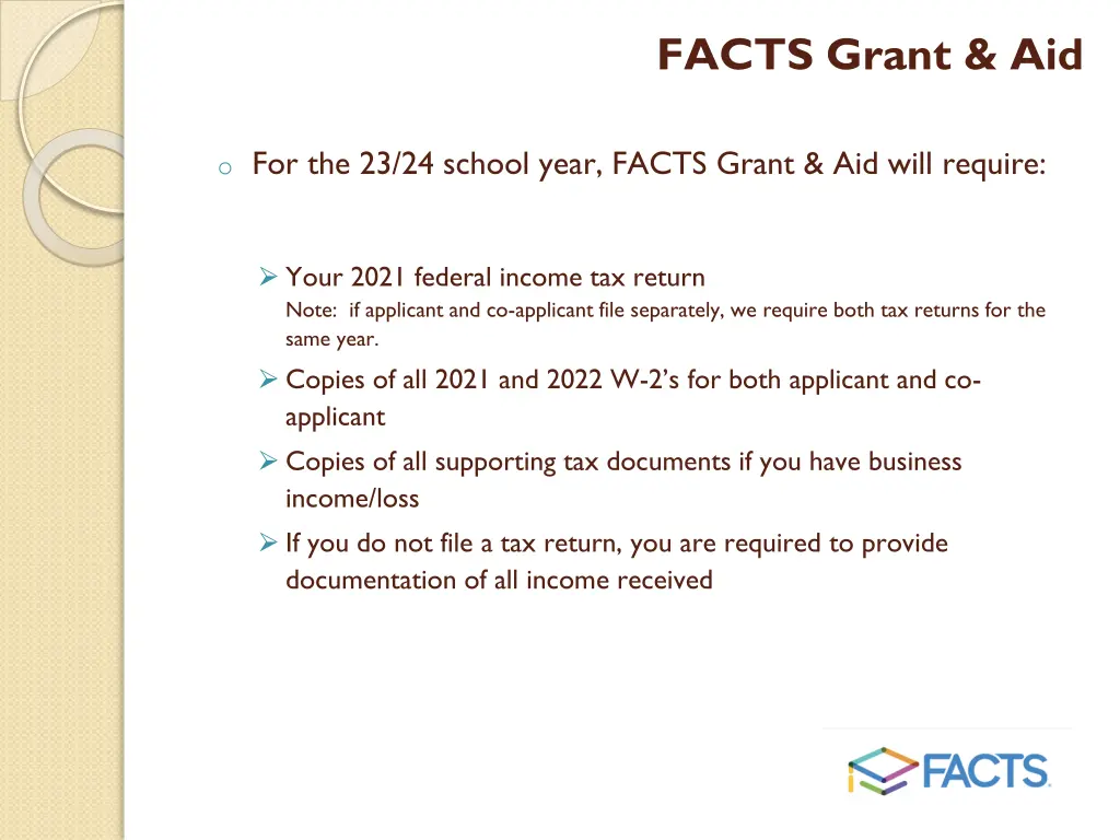 facts grant aid 2