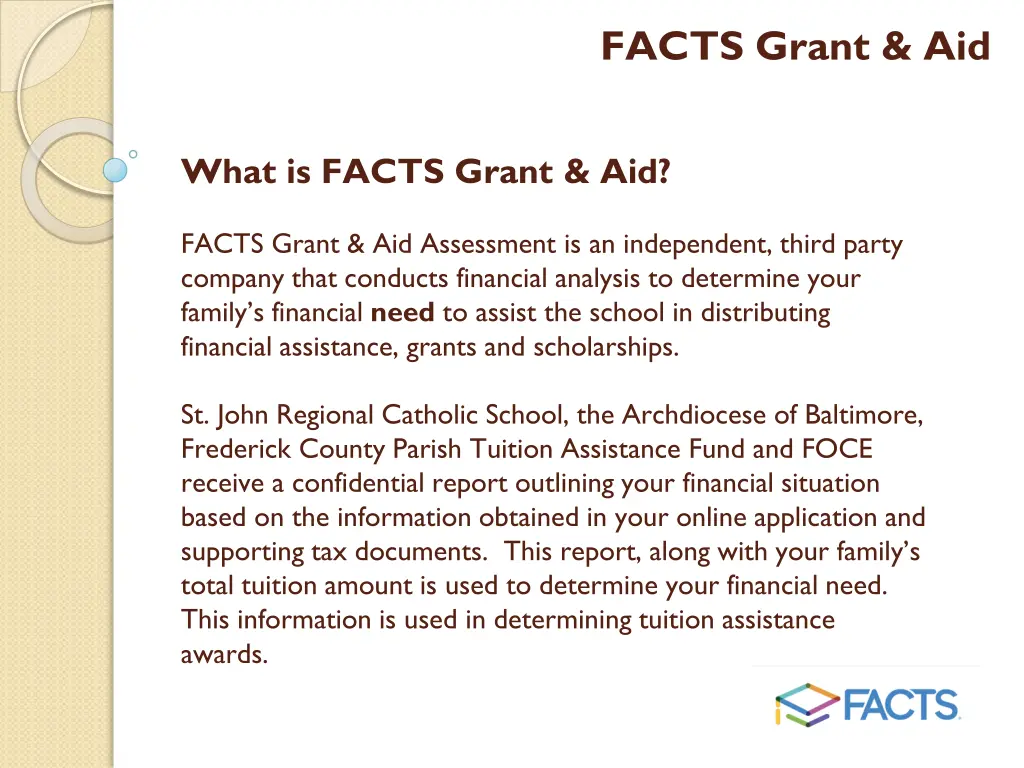 facts grant aid