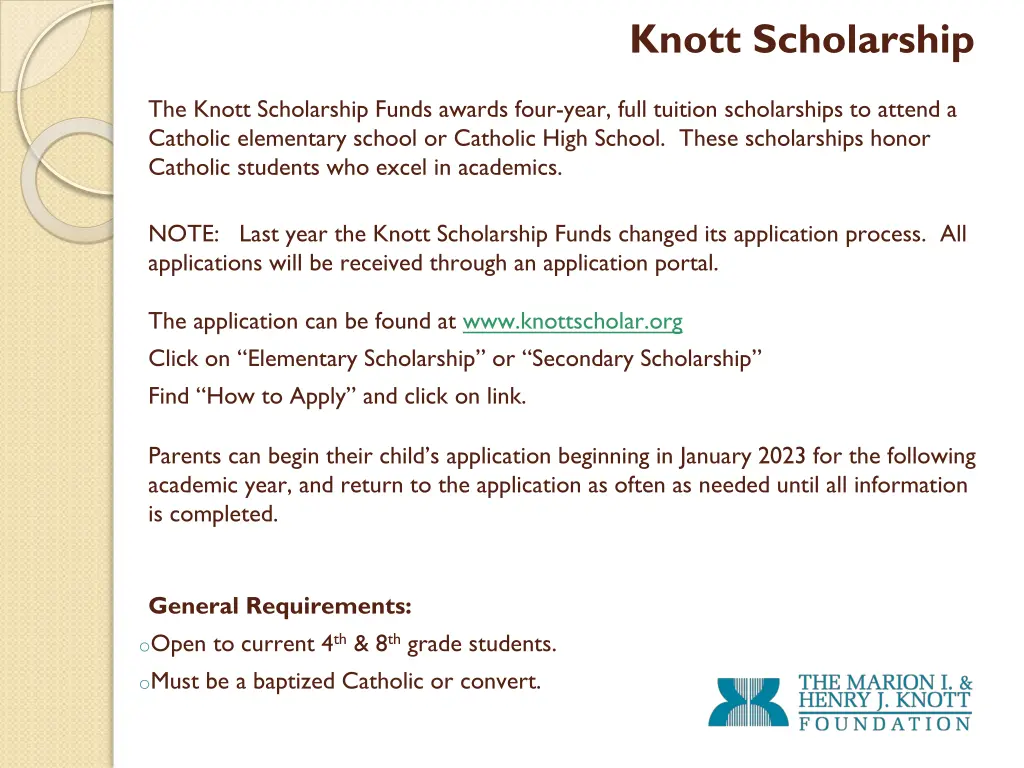 knott scholarship 2
