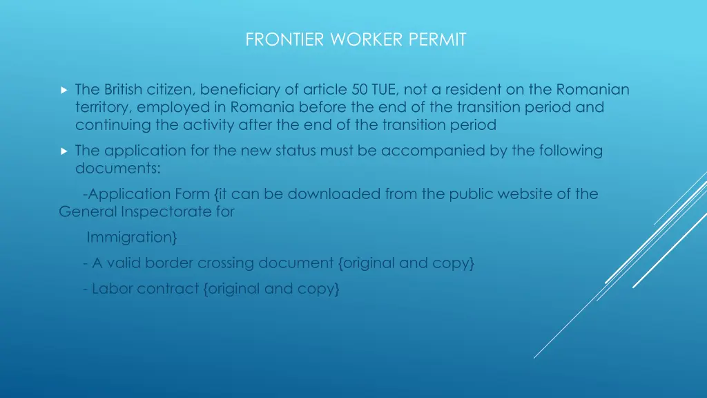 frontier worker permit