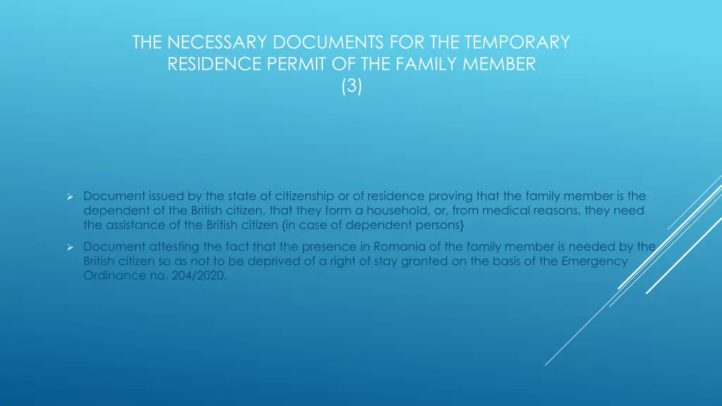the necessary documents for the temporary
