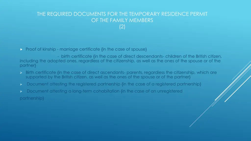 the required documents for the temporary 1