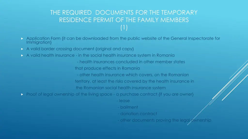 the required documents for the temporary