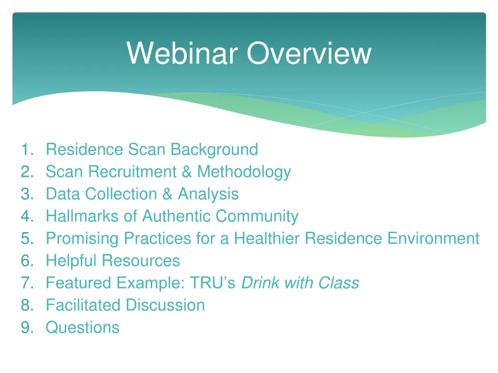 webinar overview