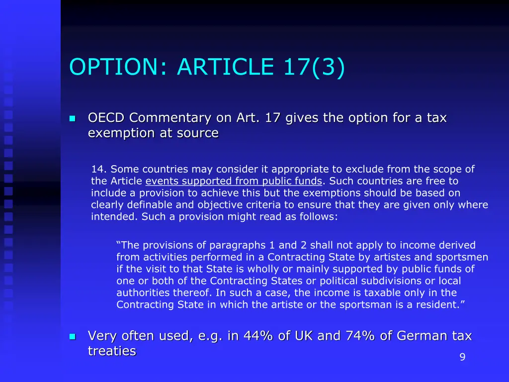 option article 17 3
