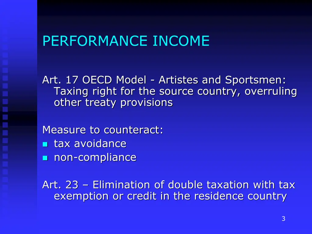 performance income