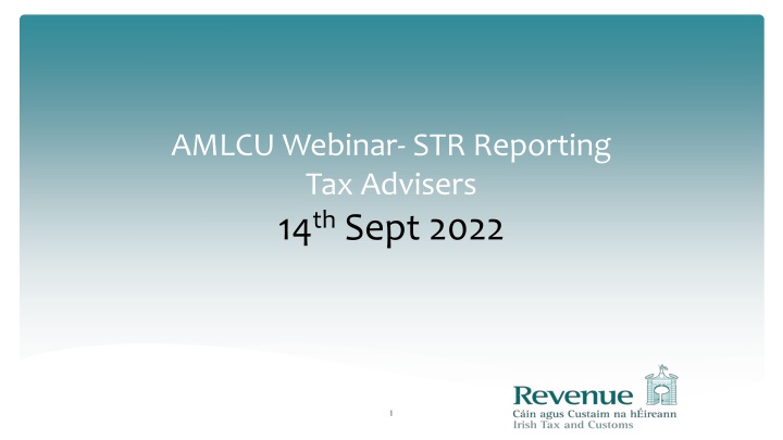 amlcu webinar str reporting tax advisers