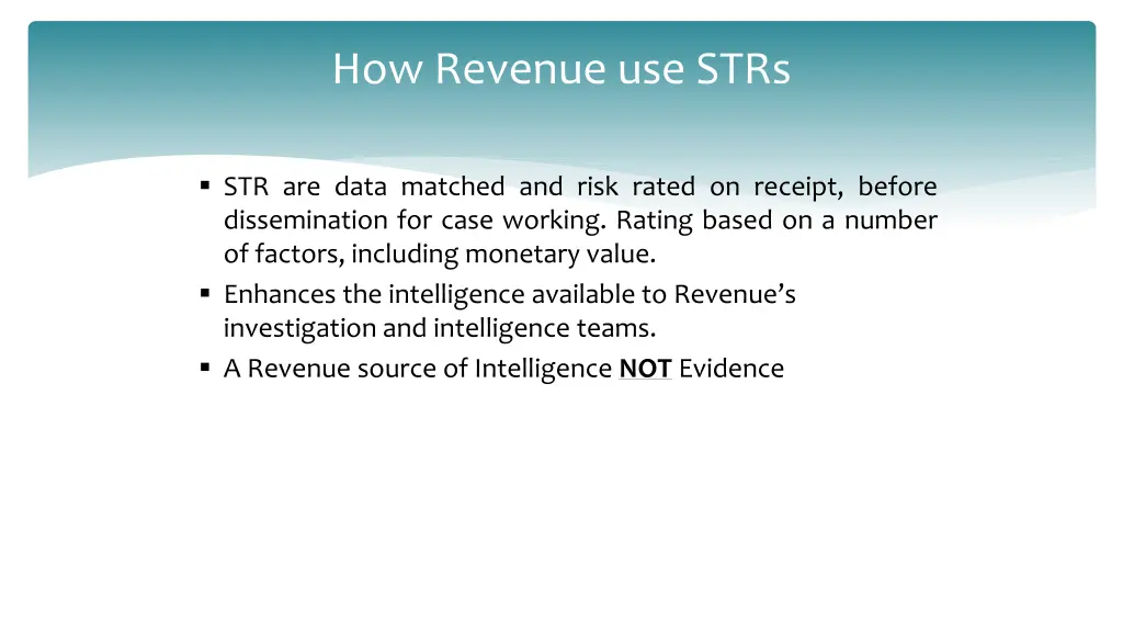how revenue use strs