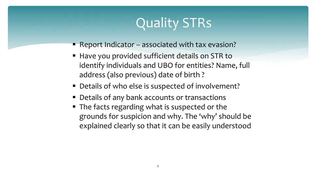 quality strs
