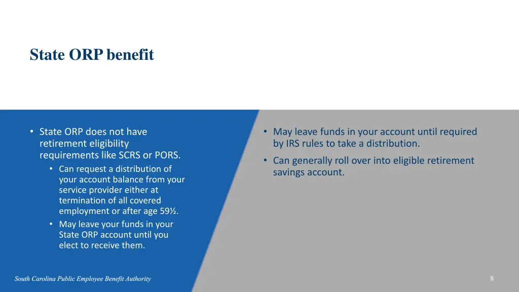state orp benefit