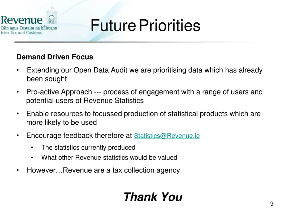 future priorities
