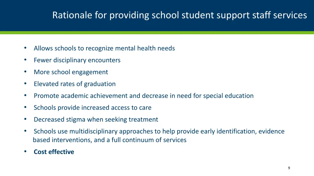 rationale for providing school student support