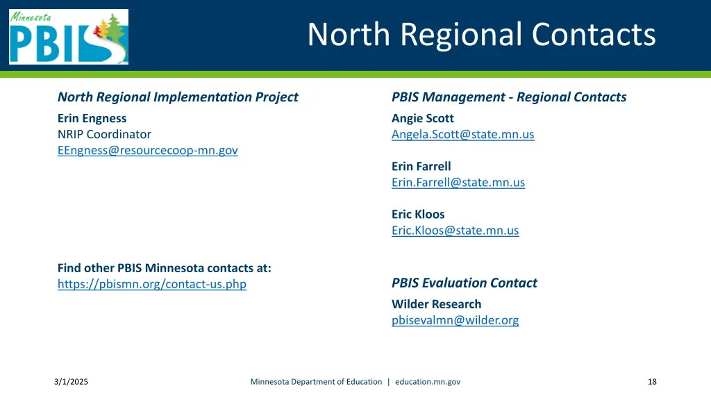north regional contacts