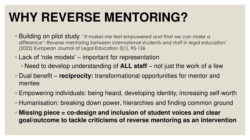 why reverse mentoring