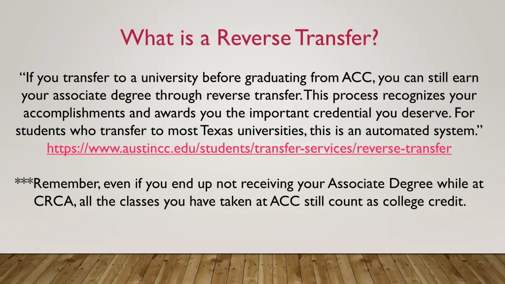what is a reverse transfer