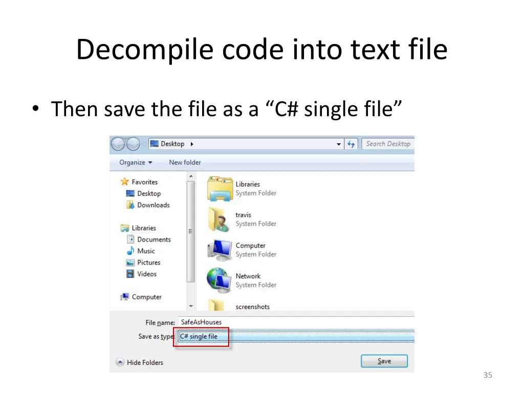 decompile code into text file 2
