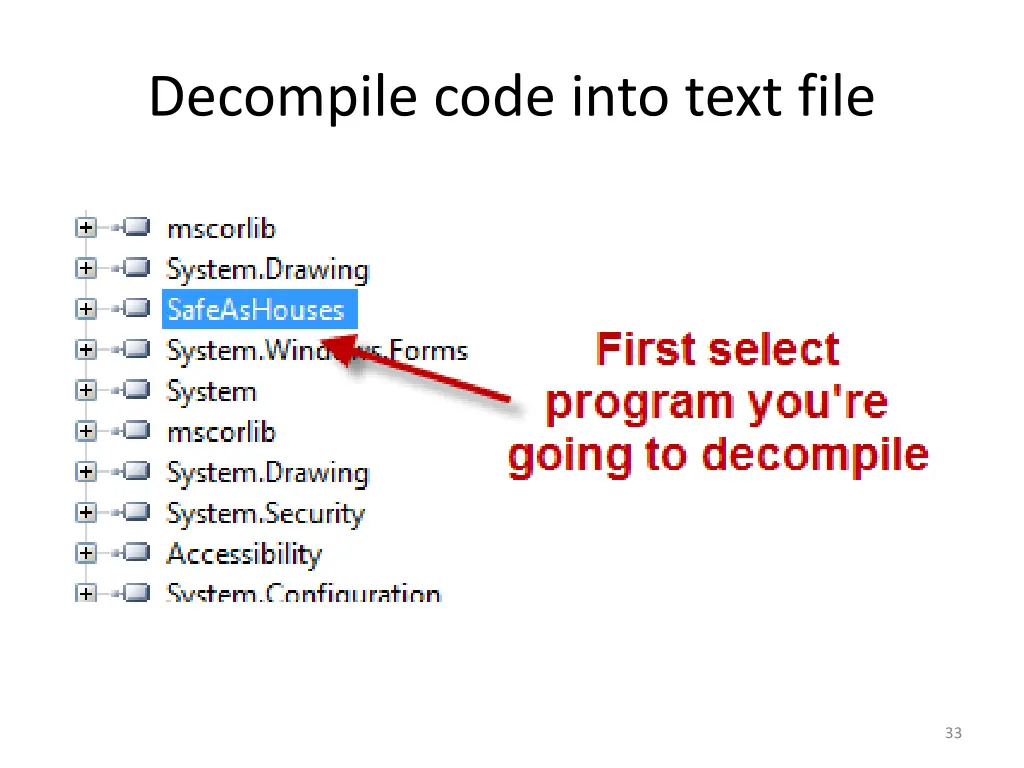 decompile code into text file