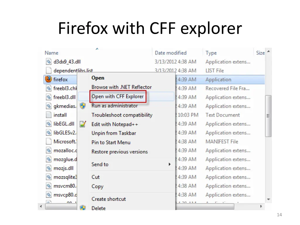 firefox with cff explorer