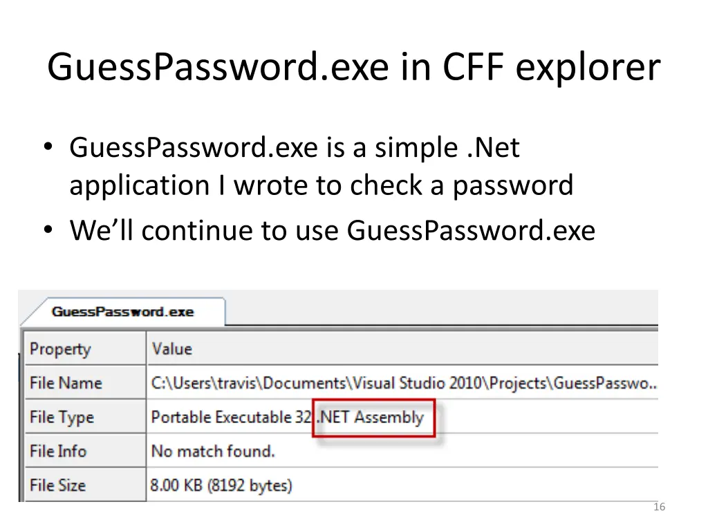 guesspassword exe in cff explorer