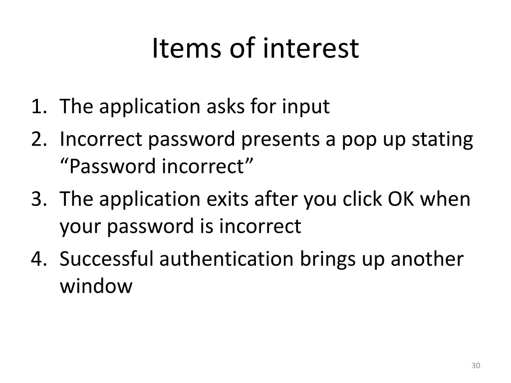 items of interest