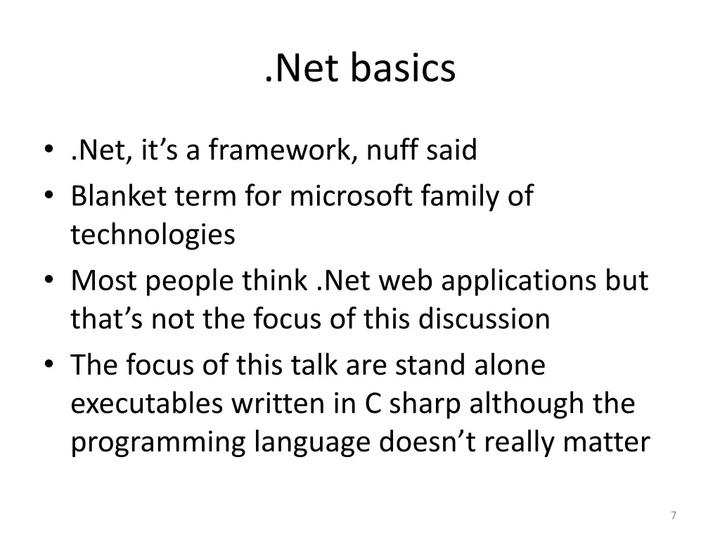 net basics