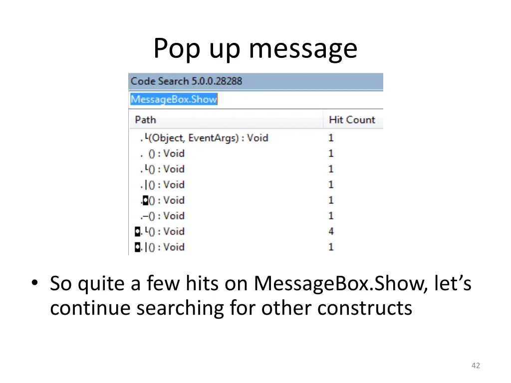 pop up message 1