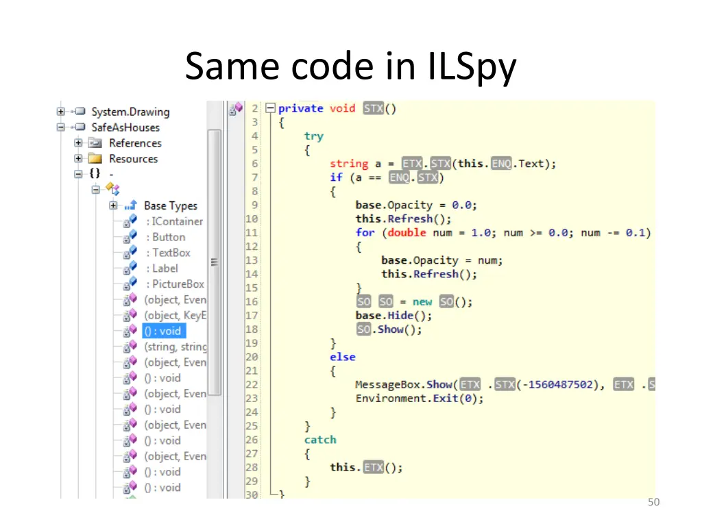 same code in ilspy