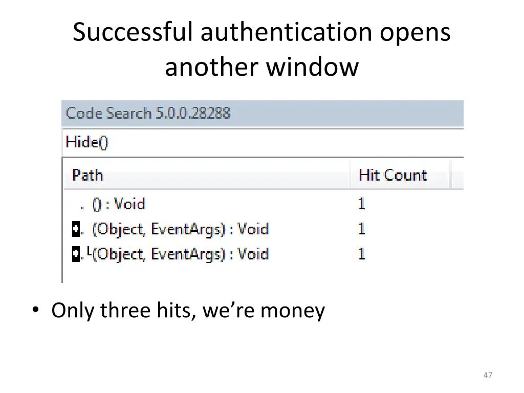 successful authentication opens another window 1