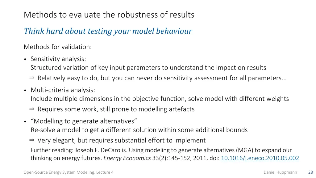 methods to evaluate the robustness of results