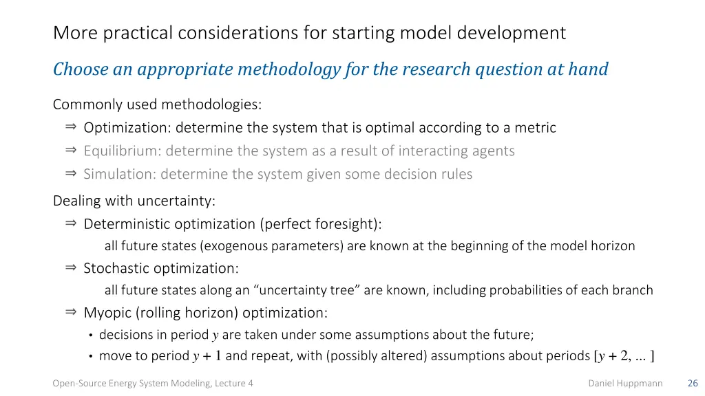 more practical considerations for starting model