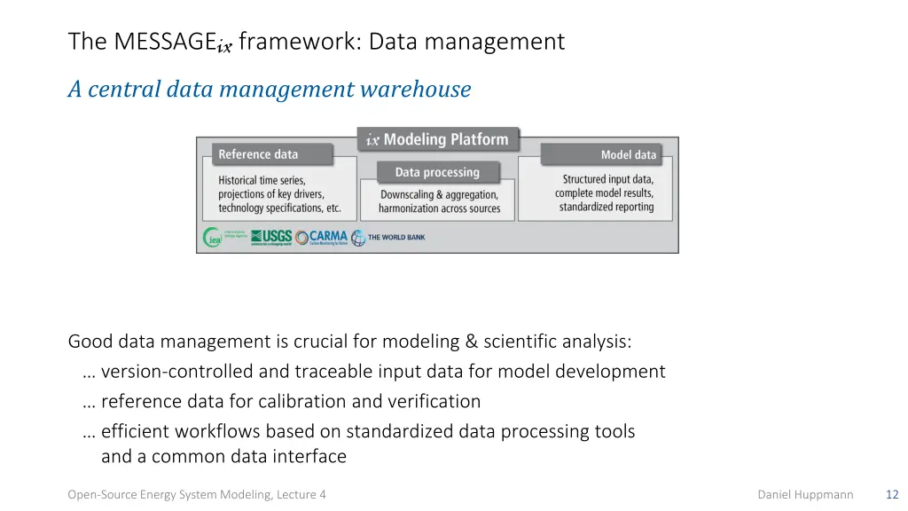 the message ix framework data management