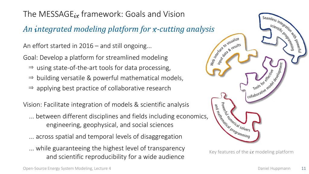 the message ix framework goals and vision