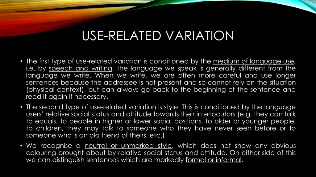 use related variation