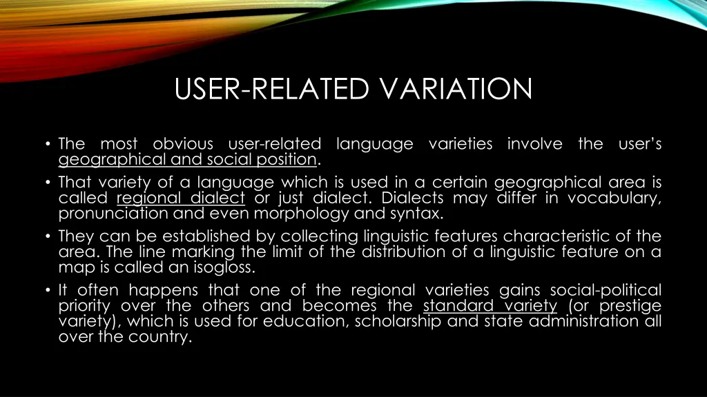 user related variation