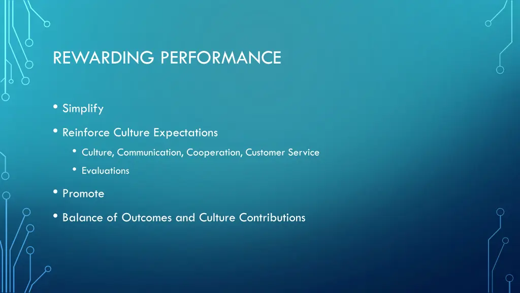 rewarding performance