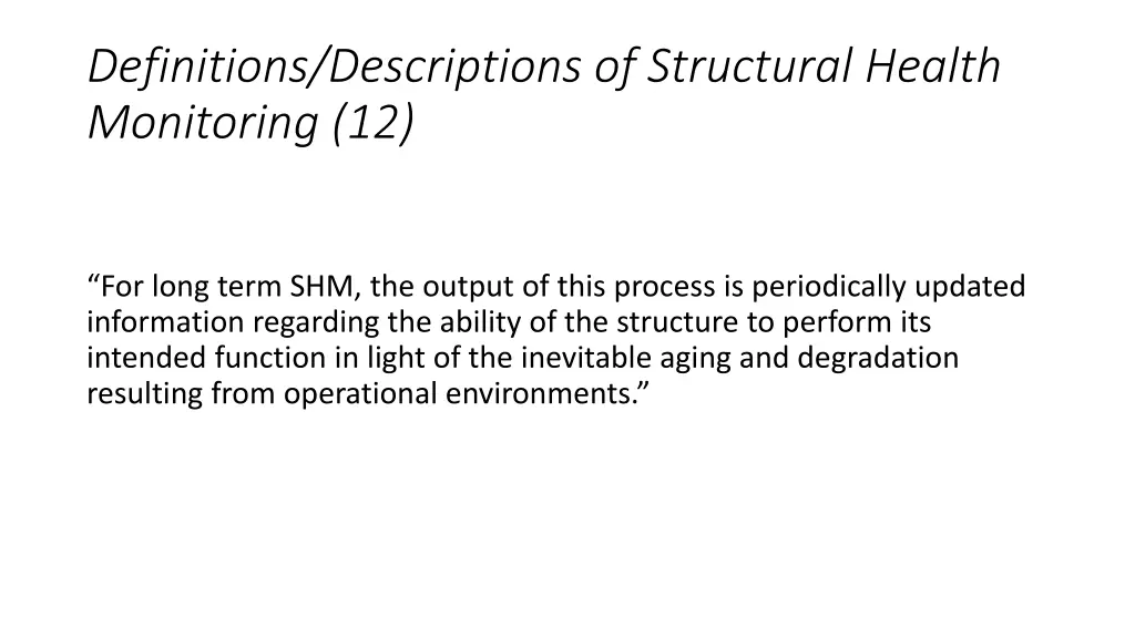 definitions descriptions of structural health 11