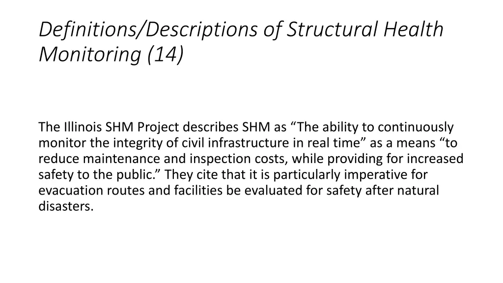 definitions descriptions of structural health 13