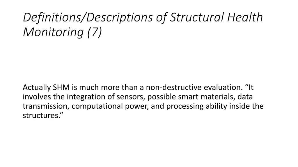 definitions descriptions of structural health 6